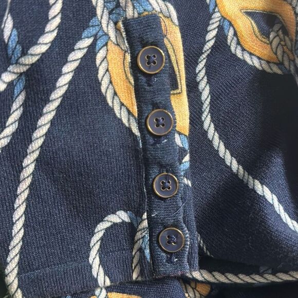 J McLaughlin navy blue nautical rope‎ knot print Catalina shirt size Small - Picture 7 of 7